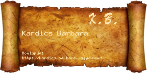 Kardics Barbara névjegykártya
