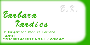 barbara kardics business card